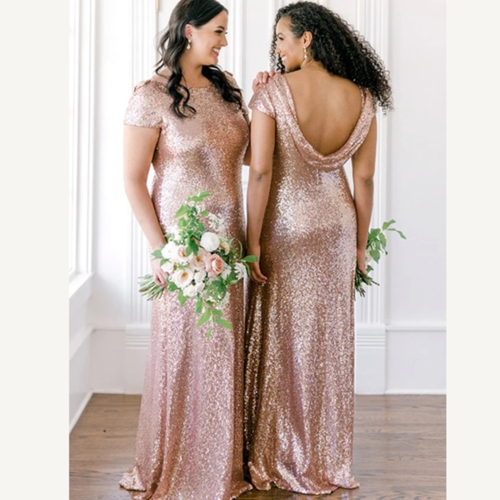 Revelry Chloe Sequin Dress Sz 12 in Rose Gold